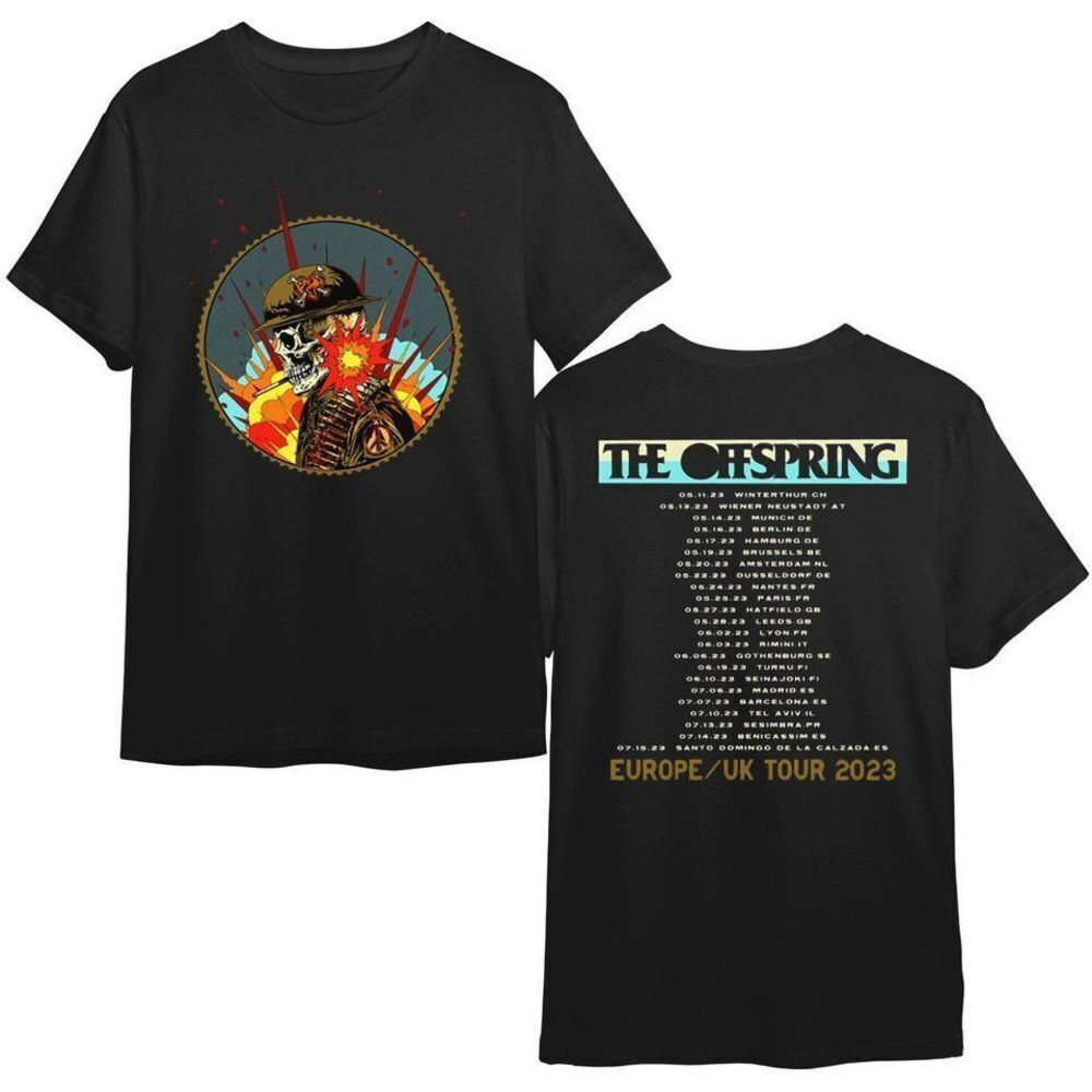 Offspring Let Bad Times Roll EU Tour Punk Fan Gift 2 Sided T-Shirt